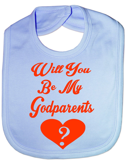 Print4u Will You Be My Godparents Christening Feeding Bib Present