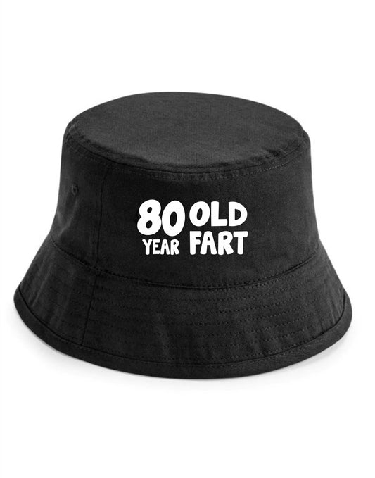80 Year Old Fart Bucket Hat 80th Birthday Gift For Men & Ladies