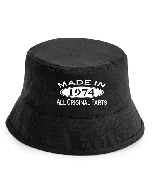 Made in 1974 50th Birthday Bucket Hat Age 50 Gift For Men & Ladies