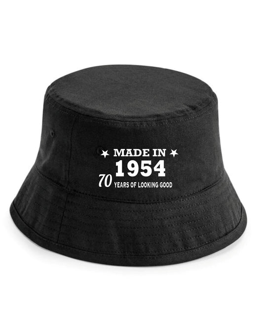 Totally Awesome Made In 1954 Bucket Hat 70th Birthday Age 70 Men & Ladies