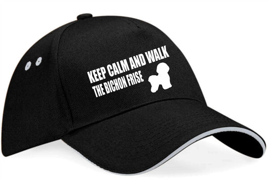 Keep Calm & Walk The Bichon Frise Baseball Cap Dog Lovers Gift For Men & Ladies
