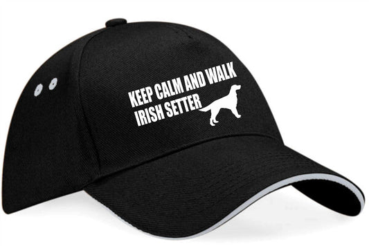 Keep Calm & Walk The Irish Setter Baseball Cap Dog Lovers Gift For Men & Ladies