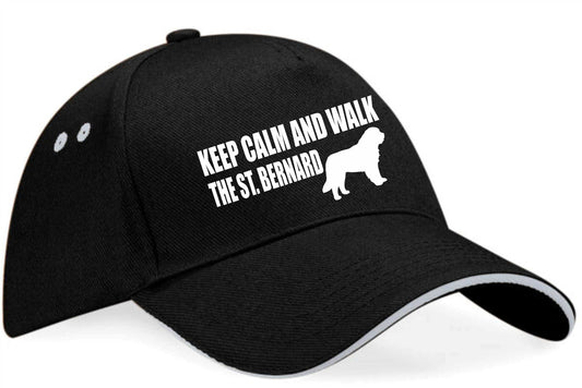 Keep Calm & Walk The St Bernard Baseball Cap Dog Lovers Gift Men & Ladies