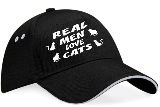 Real Men Love Cats Baseball Cap Fishing Birthday Gift For Men