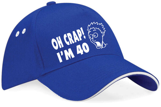 Oh Crap I'm 40 Baseball Cap 40th Birthday Gift For Men & Ladies
