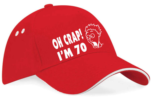 Oh Crap I'm 70 Baseball Cap 70th Birthday Gift For Men & Ladies