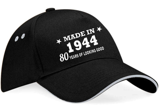 Made in 1944 80th Birthday Baseball Cap 80 Year Old Gift For Men & Ladies