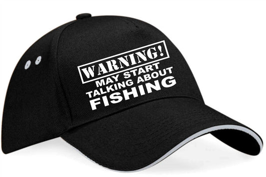 Warning May Talk About Fishing Baseball Cap Sport Lovers Gift For Men & Ladies