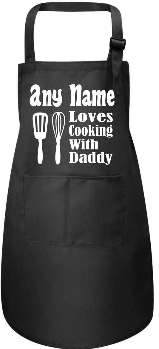 Personalised Kids Apron Loves Cooking Daddy