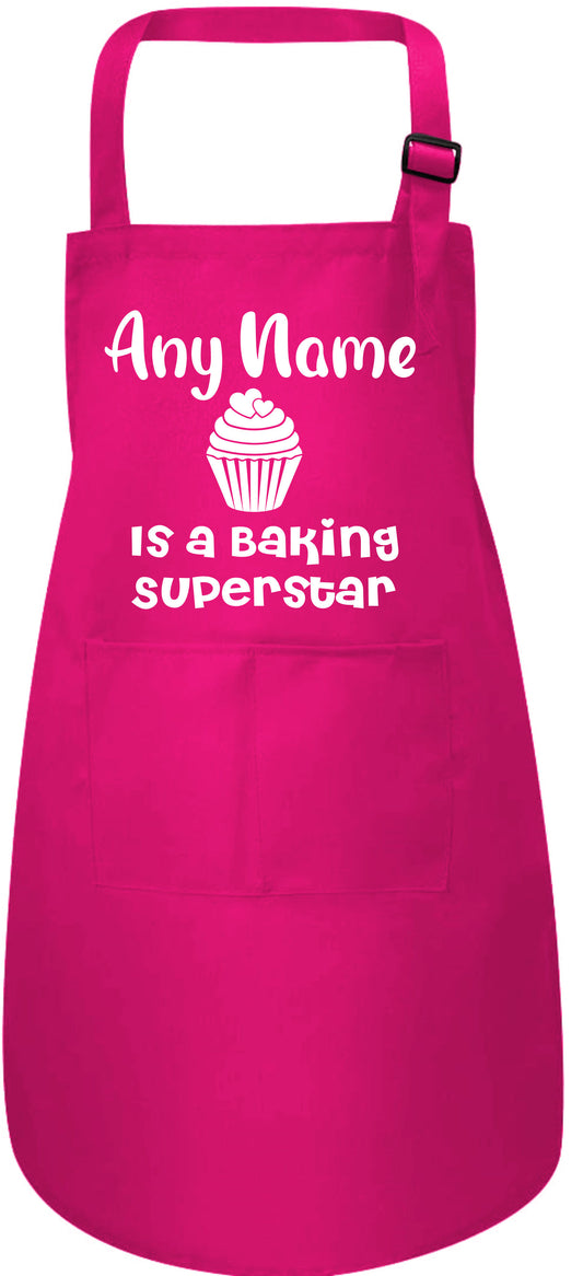 Personalised Kids Apron Baking Superstar Any Name