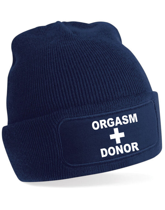 Orgasm Donor Beanie Hat Funny Slogan Birthday Gift For Men