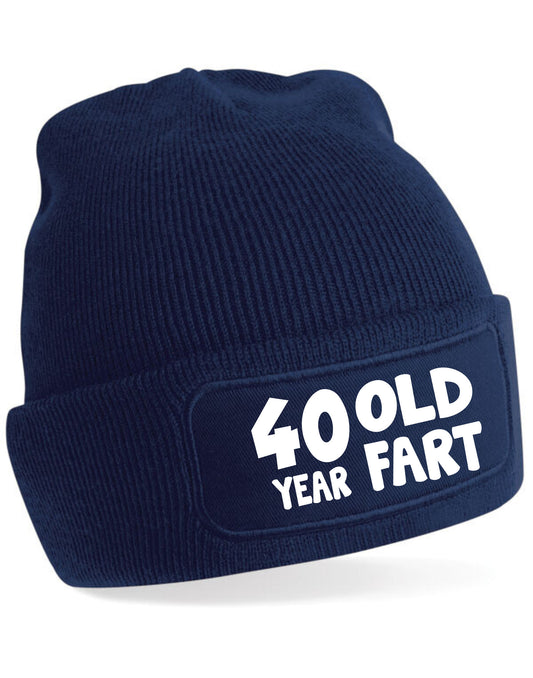 40 Year Old Fart Beanie Hat 40th Birthday Gift For Men & Ladies