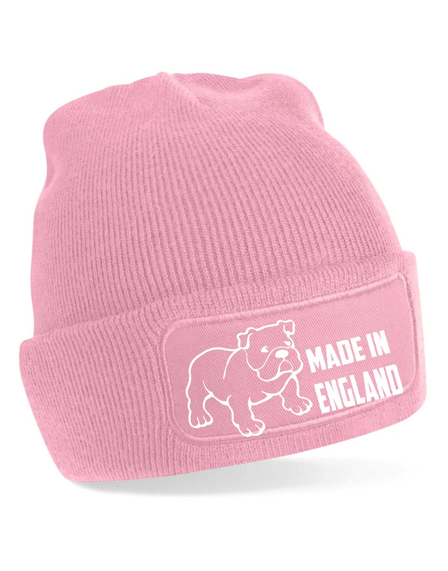 Made In England Bulldog Beanie Hat Patriotic Birthday Gift For Men & Ladies