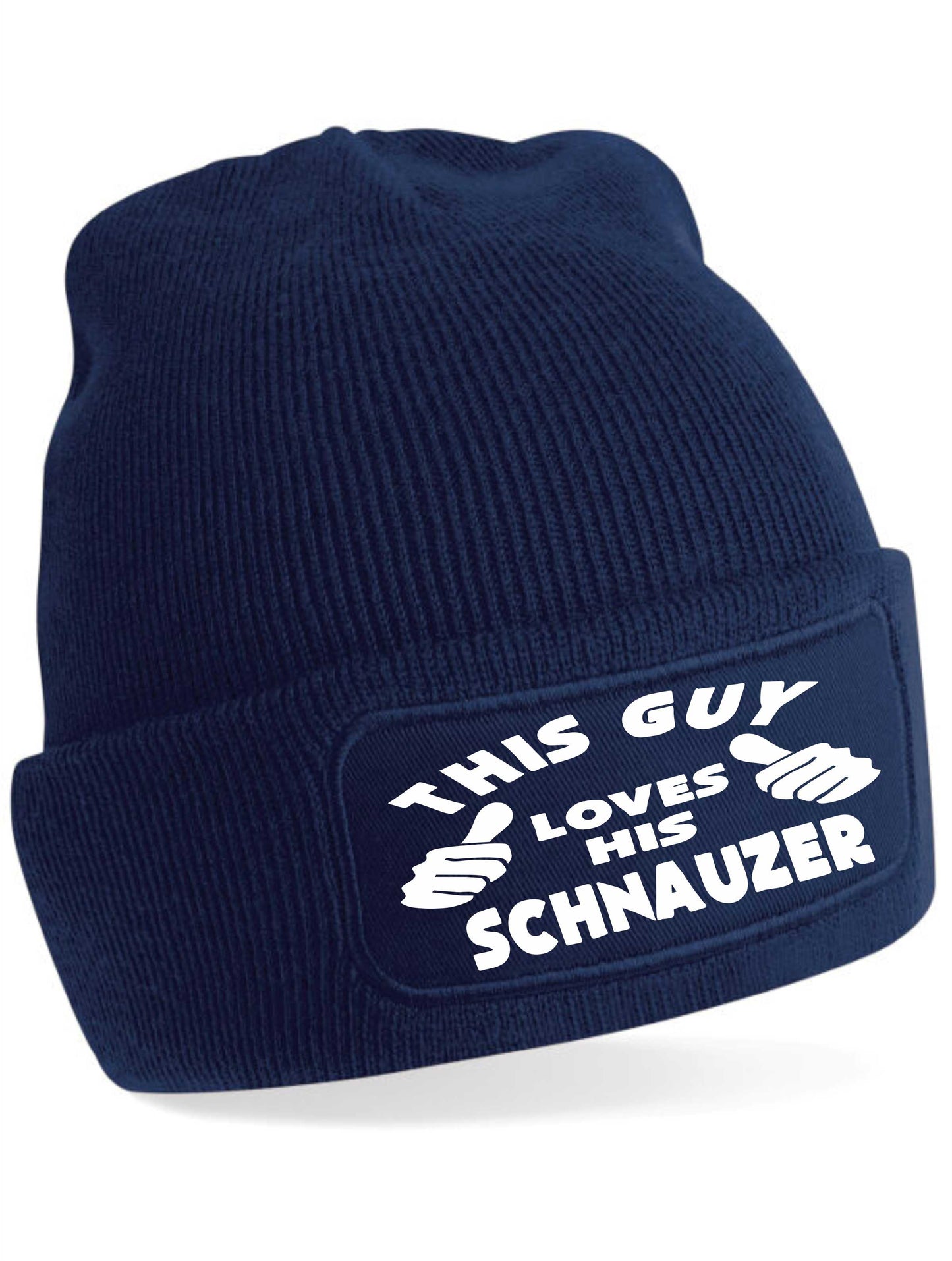 This Guy Loves His Schnauzer Beanie Hat Funny Dog Lovers Gift For Men