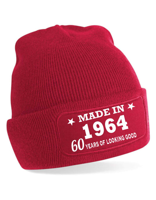 60th Birthday Made In 1964 Beanie Hat Gift for 60 Year Old For Men & Ladies