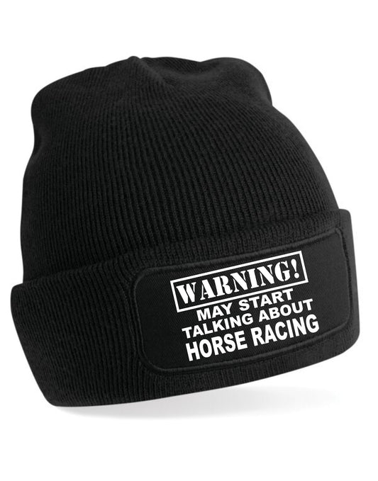 May Talk About Horse Racing Beanie Hat Gift Idea For Lovers Of Horses Unisex
