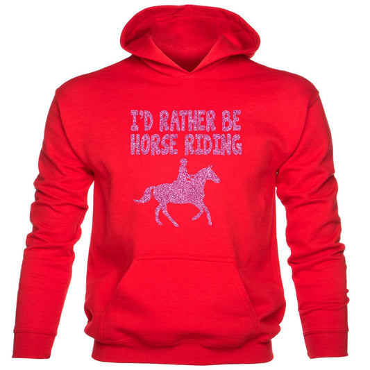 I'd Rather Be Horse Riding Girls Pony Kids Hoodie