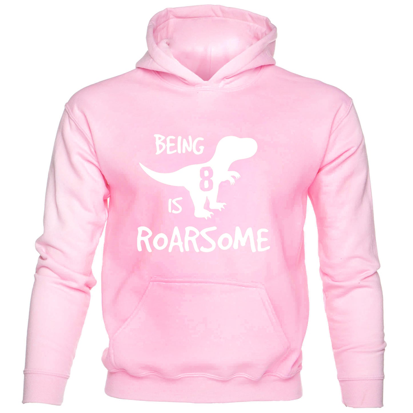 Dinosaur Roarsome Happy Birthday 8 Today 8th kids hoodie