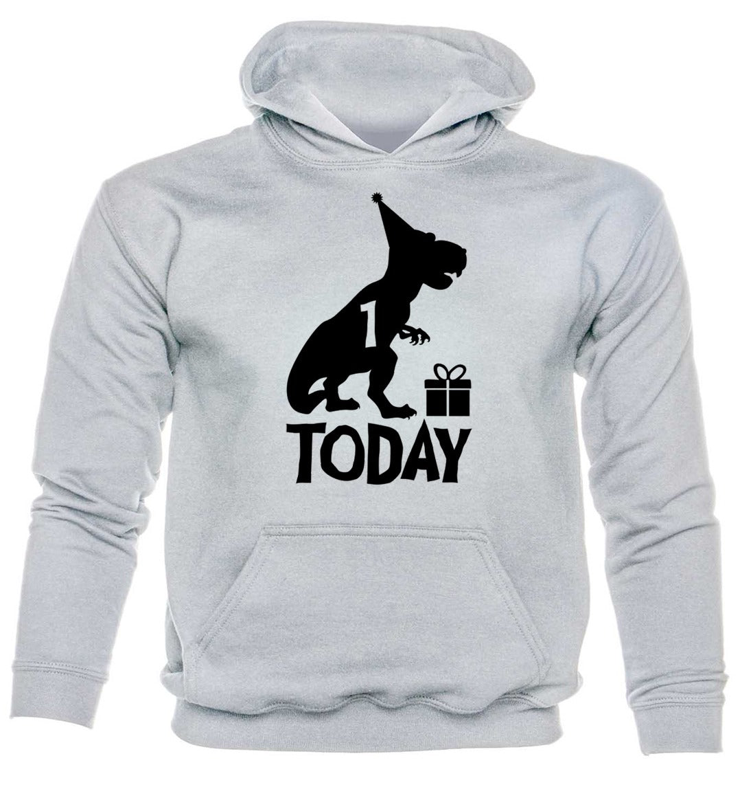 Dinosaur Happy Birthday 1 Today T-Rex Birthday Age 1 Kids Hoodie