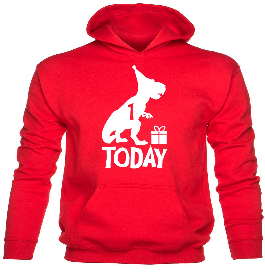 Dinosaur Happy Birthday 1 Today T-Rex Birthday Age 1 Kids Hoodie