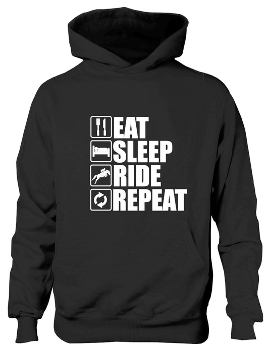 Eat Sleep Ride Repeat Horse Pony Horse Riding Funny Kids Hoodie