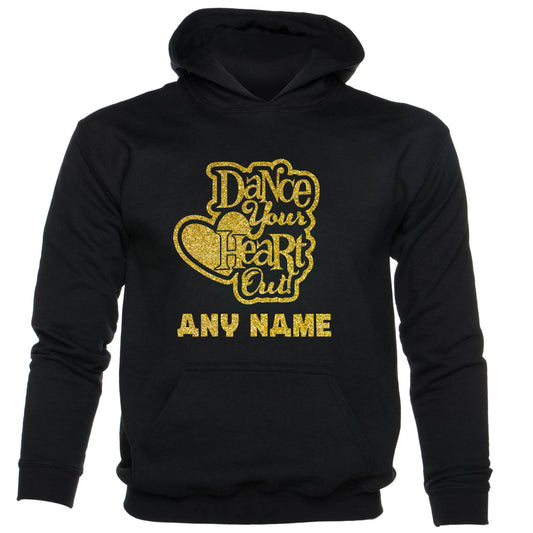 Kids Personalised Hoodie Dance Heart Out Any Name Great For Dance Schools