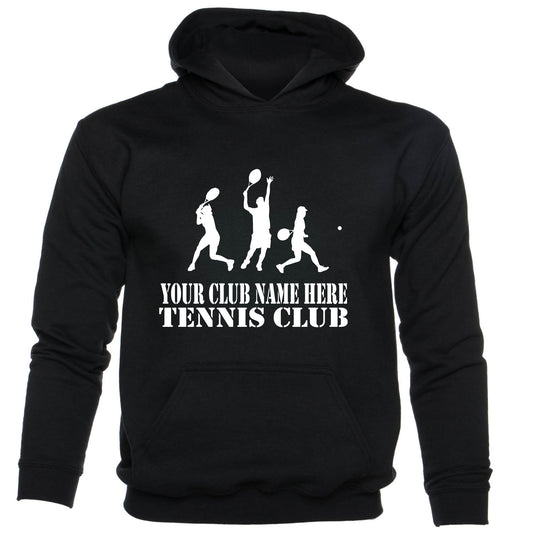 Tennis Your Club Name Here Kids Personalised Hoodie Custom With Tennis Team Name