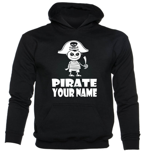 Kids Personalised Pirate Hoodie With Your Name Pirate Boys Girls