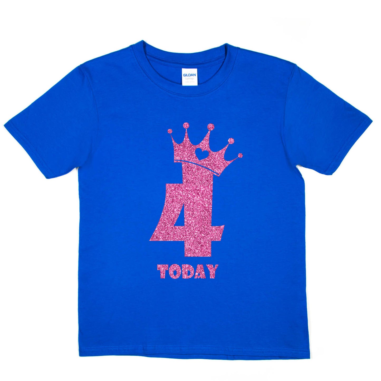 Birthday Kids 4 Today Age 4 In Pink Glitter Happy Kids T-Shirt