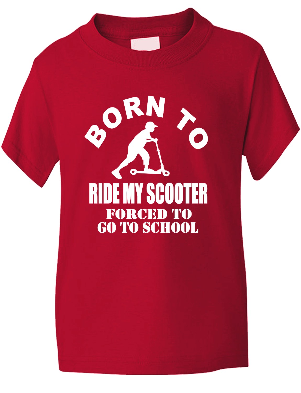 Born to Ride My Scooter Forced To Go To School Kids T-Shirt