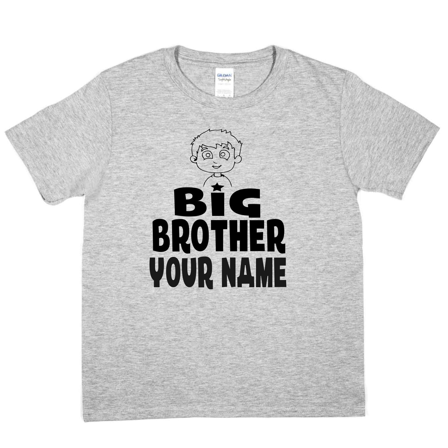 Kids Personalised Big Brother T-Shirt Your Name Birthday T-Shirt Tee Boys Gift