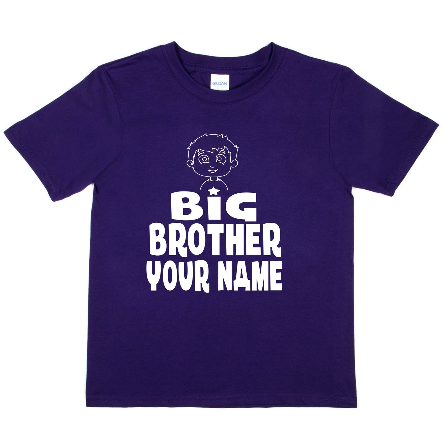 Kids Personalised Big Brother T-Shirt Your Name Birthday T-Shirt Tee Boys Gift