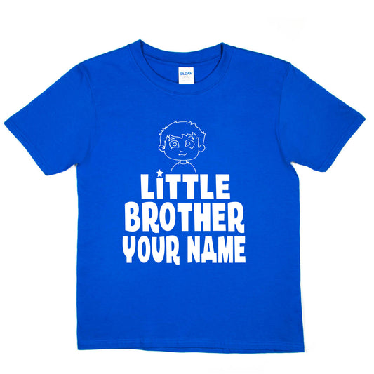 Kids Personalised Little Brother T-Shirt  Your Name Birthday T-Shirt Tee Boys Gift