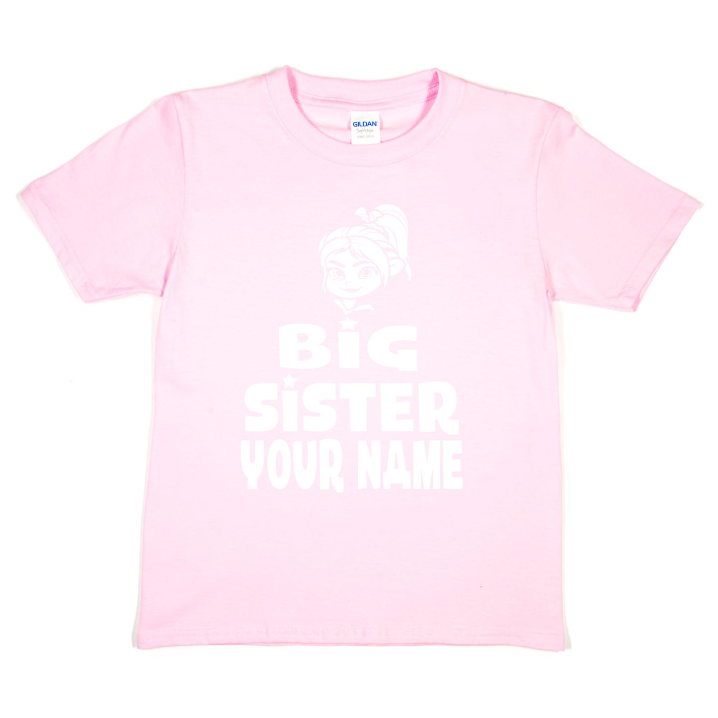 Kids Personalised Big Sister T-Shirt Your Name Birthday T-Shirt Tee Girls Gift