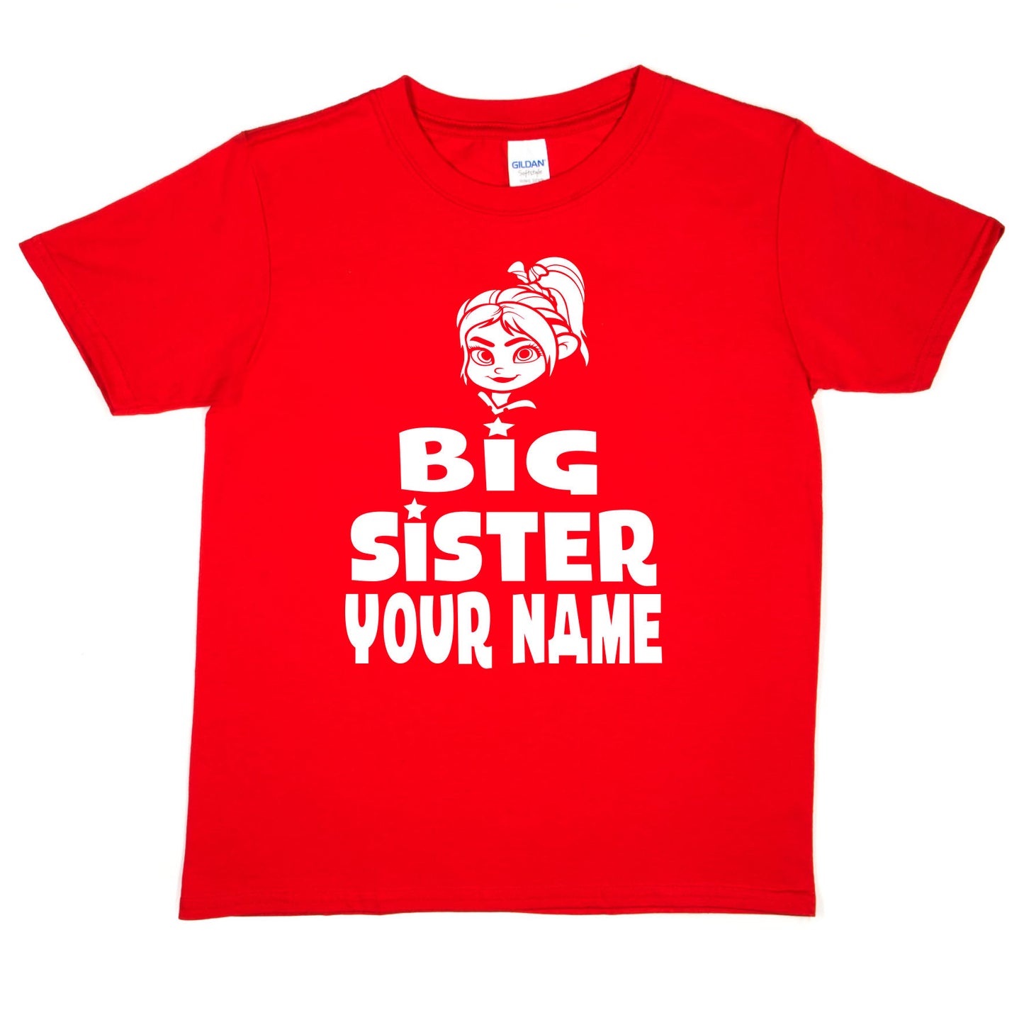 Kids Personalised Big Sister T-Shirt Your Name Birthday T-Shirt Tee Girls Gift