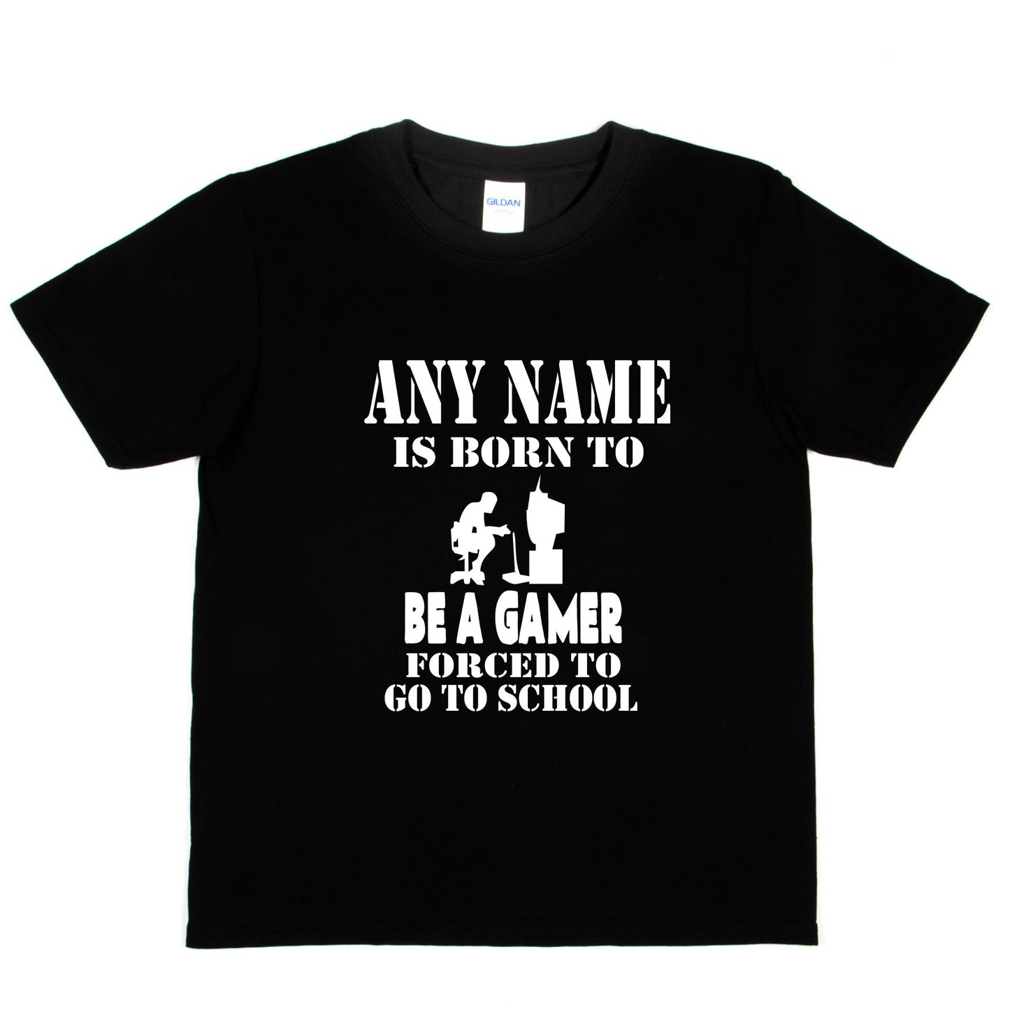 Kids Personalised T-Shirt Born Be A Gamer PS4 Any Name