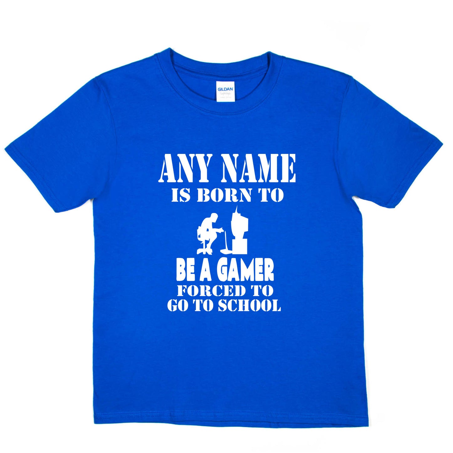 Kids Personalised T-Shirt Born Be A Gamer PS4 Any Name
