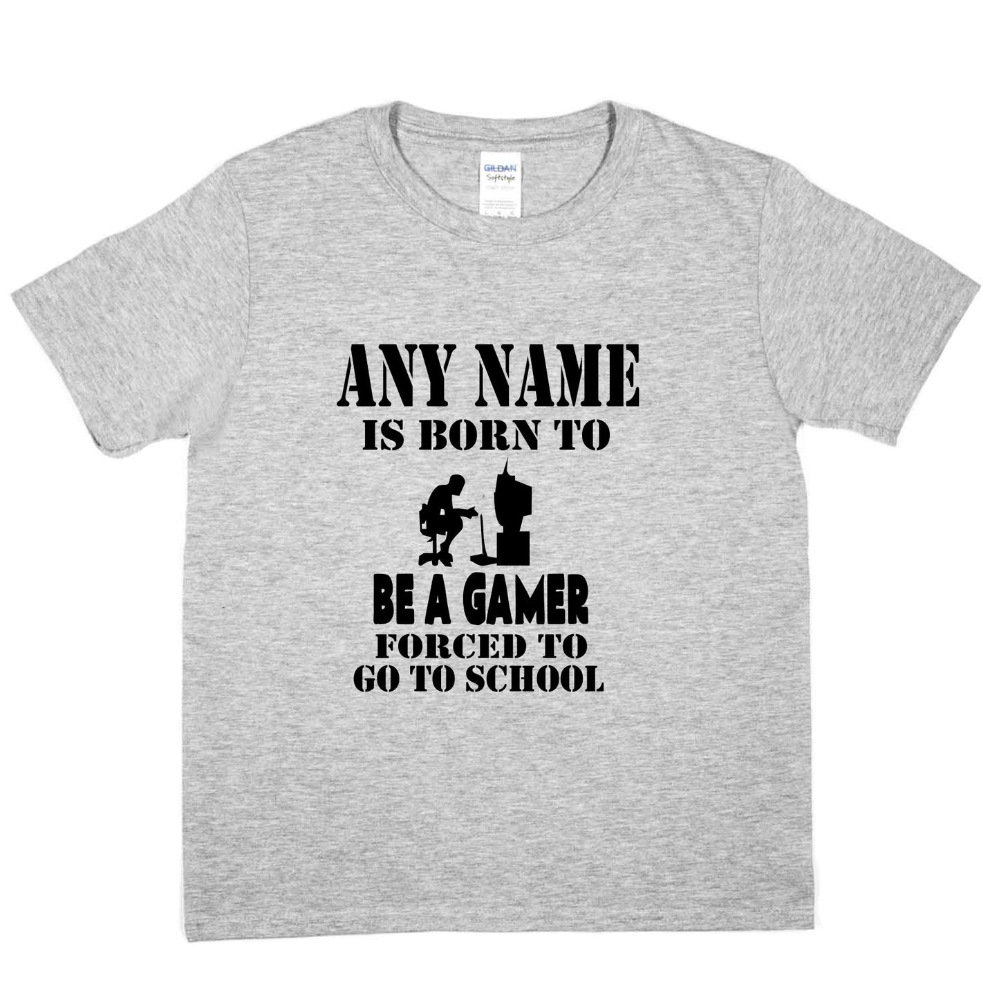 Kids Personalised T-Shirt Born Be A Gamer PS4 Any Name