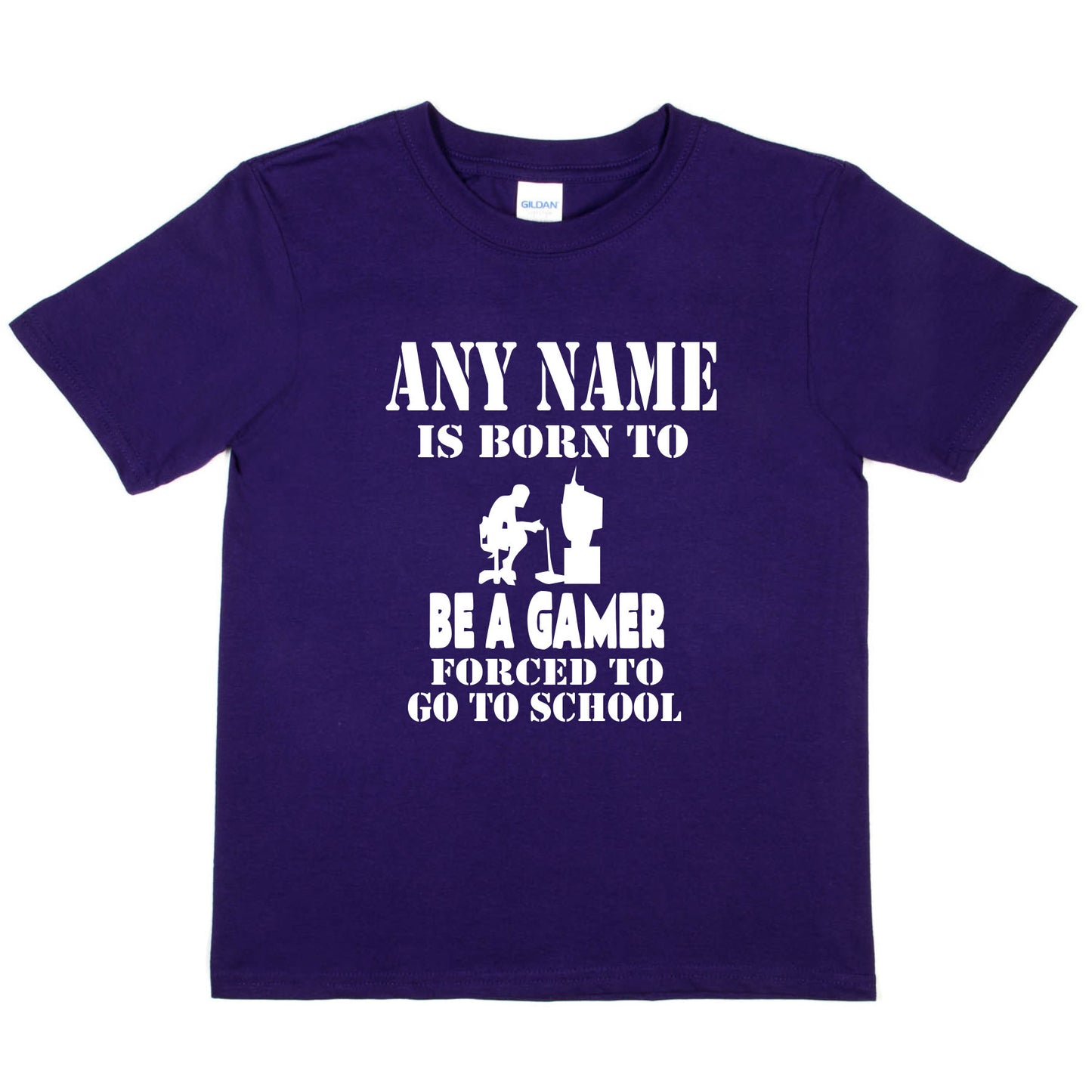 Kids Personalised T-Shirt Born Be A Gamer PS4 Any Name