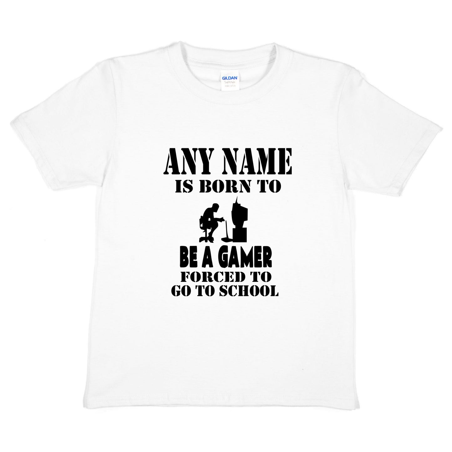 Kids Personalised T-Shirt Born Be A Gamer PS4 Any Name