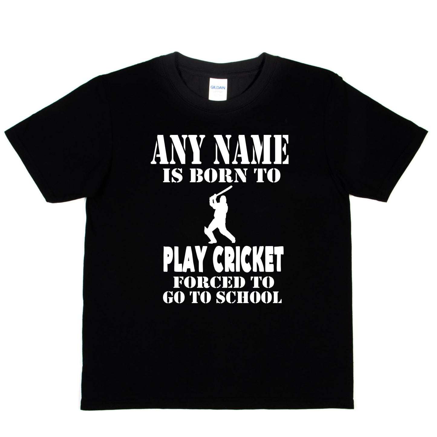 Kids Personalised T-Shirt Born To Play Cricket Any Name