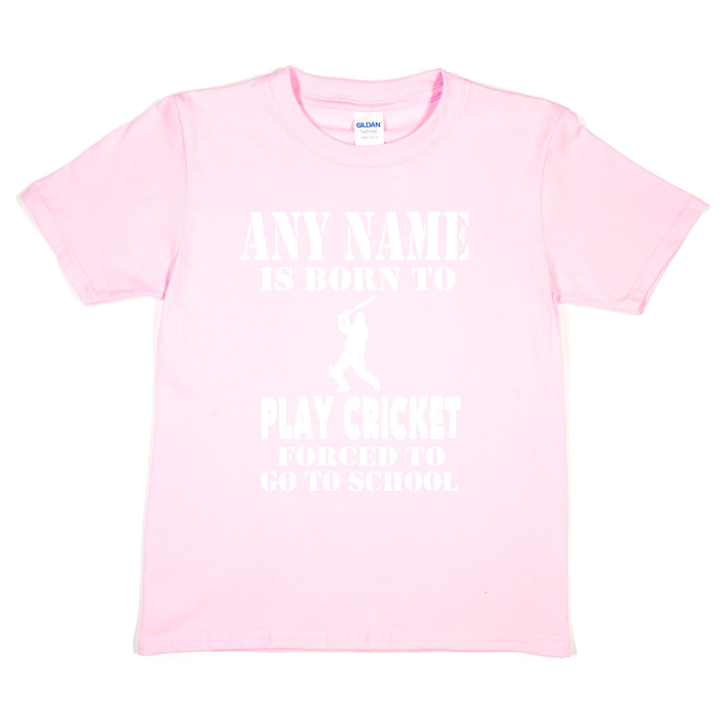 Kids Personalised T-Shirt Born To Play Cricket Any Name