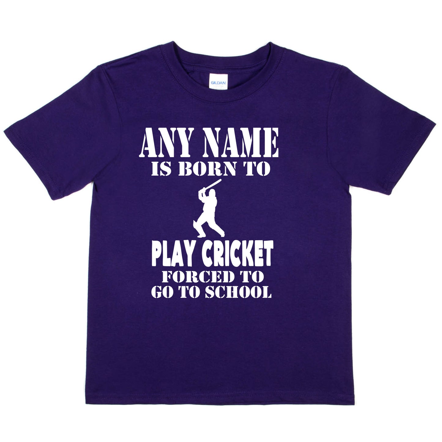 Kids Personalised T-Shirt Born To Play Cricket Any Name