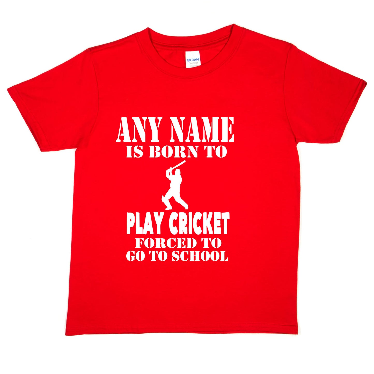 Kids Personalised T-Shirt Born To Play Cricket Any Name