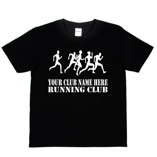 Kids Personalised Running T-Shirt Your Club Name Here Jogging Tee Boys Girls
