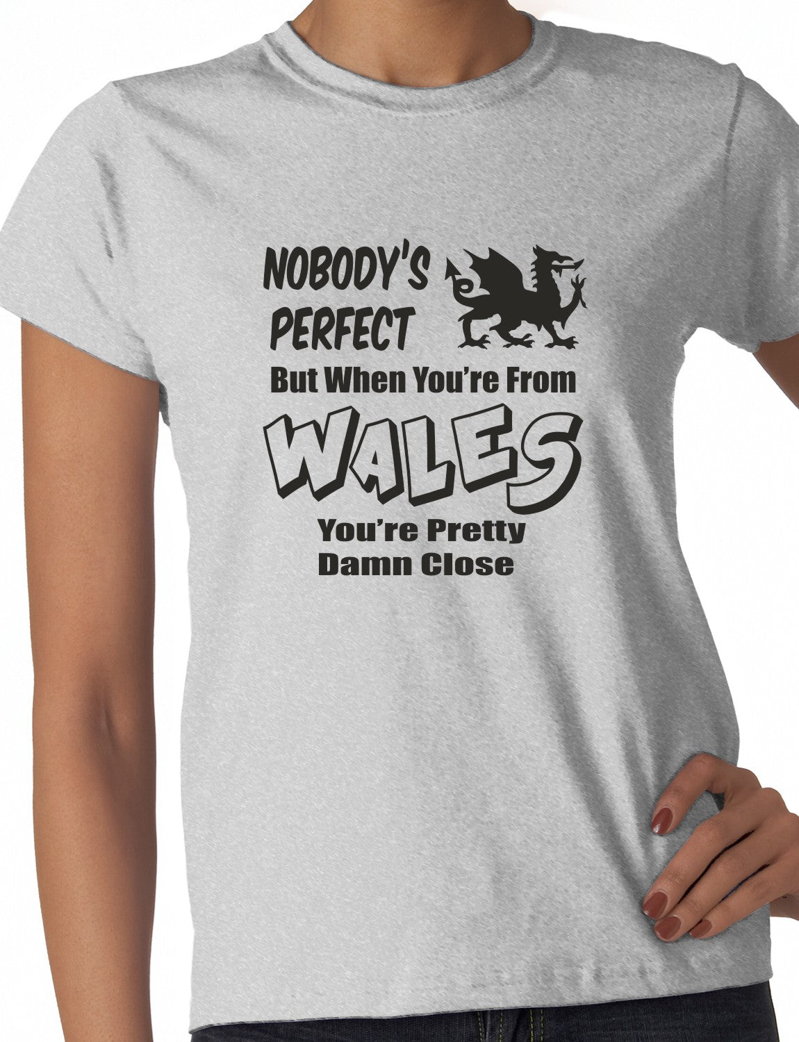 Proud To Be Welsh Wales Ladies T-shirt