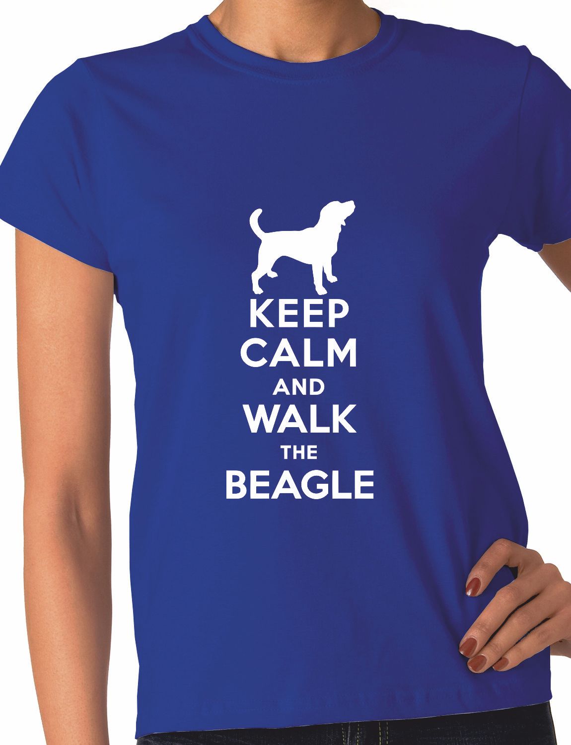 Keep Calm Walk The Beagle KC Dog Lovers Gift Ladies T Shirt