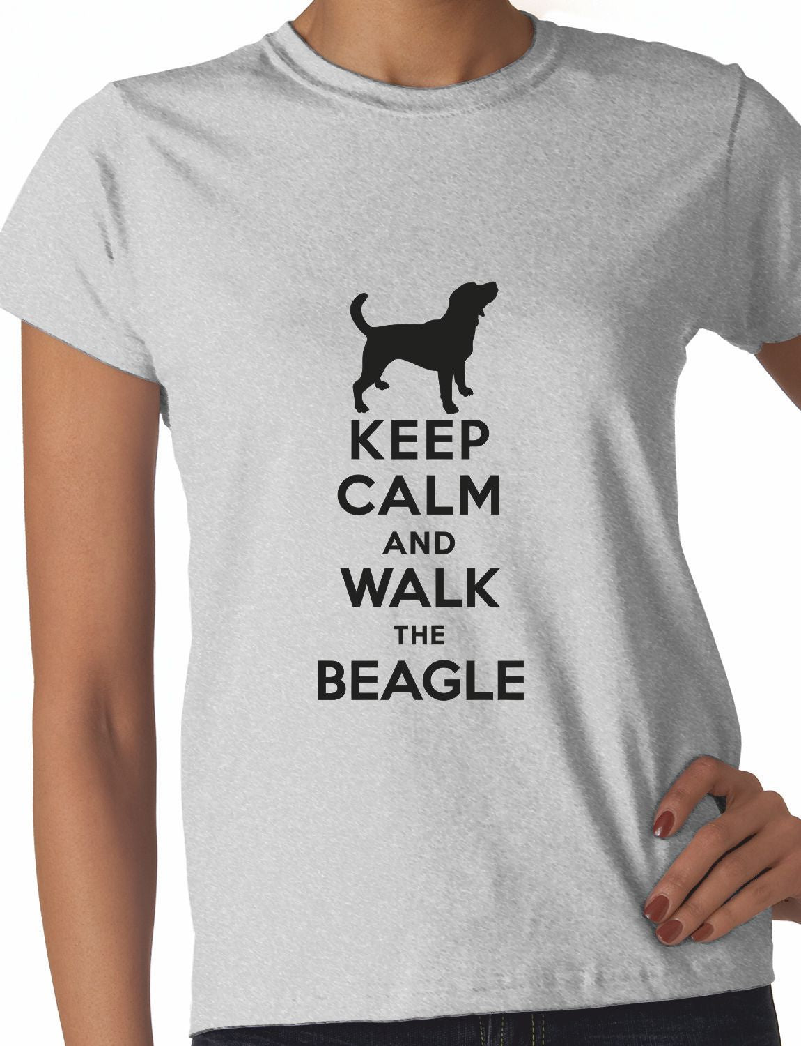 Keep Calm Walk The Beagle KC Dog Lovers Gift Ladies T Shirt