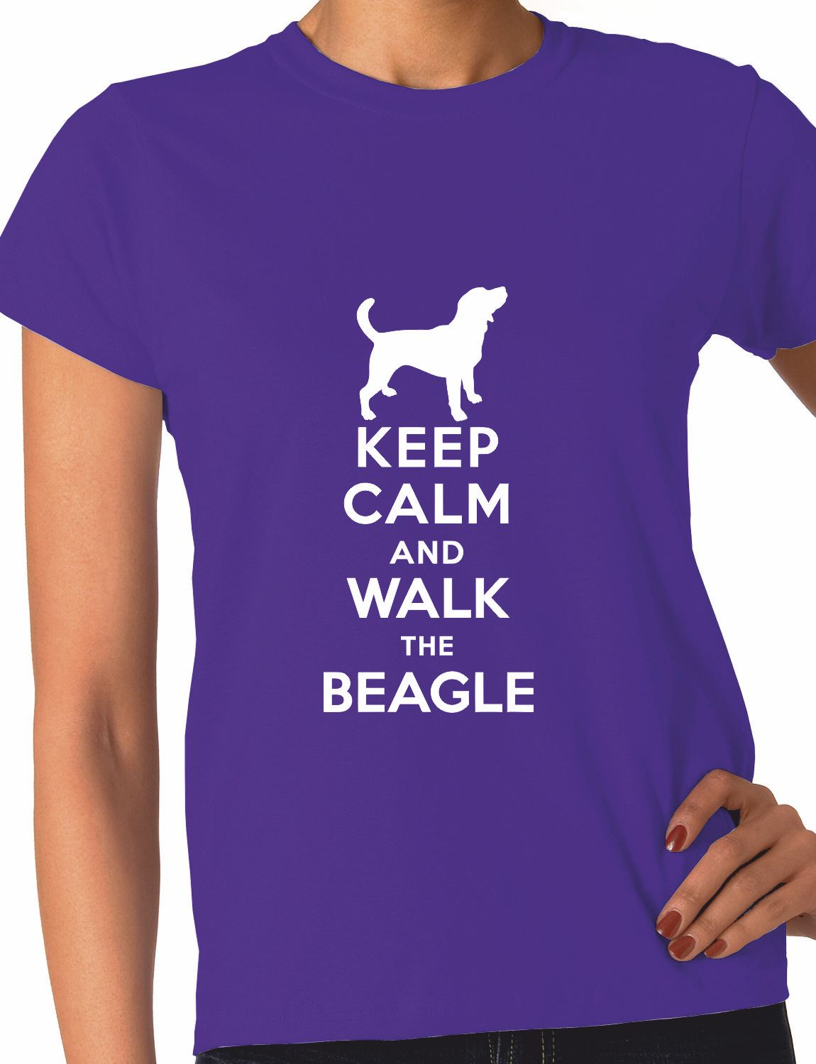 Keep Calm Walk The Beagle KC Dog Lovers Gift Ladies T Shirt