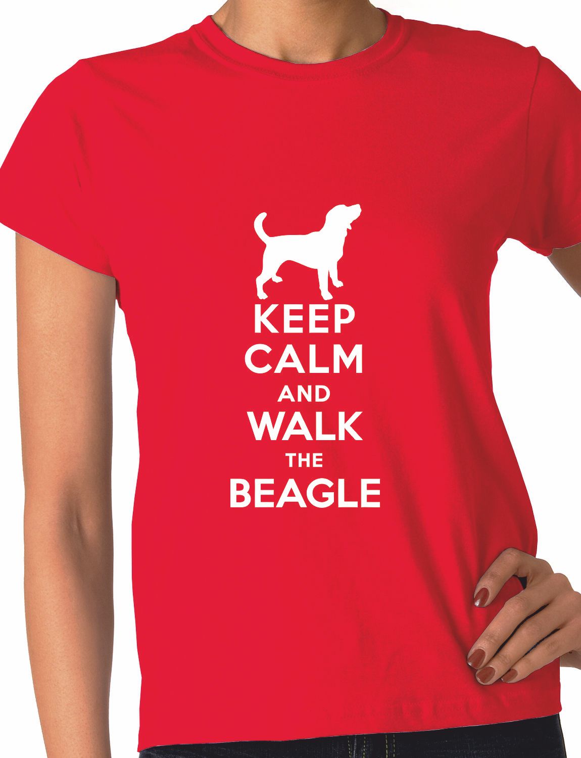 Keep Calm Walk The Beagle KC Dog Lovers Gift Ladies T Shirt